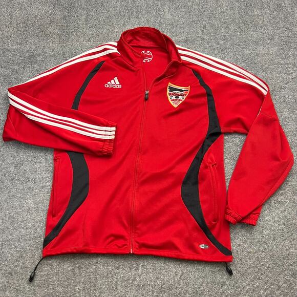 Vintage Adidas Blackhawks LSA Soccer Track Jacket Men Medium Red Full Zip - Picture 1 of 12